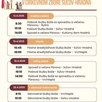 Služby Božie počas Veľkonočných sviatkov 2025